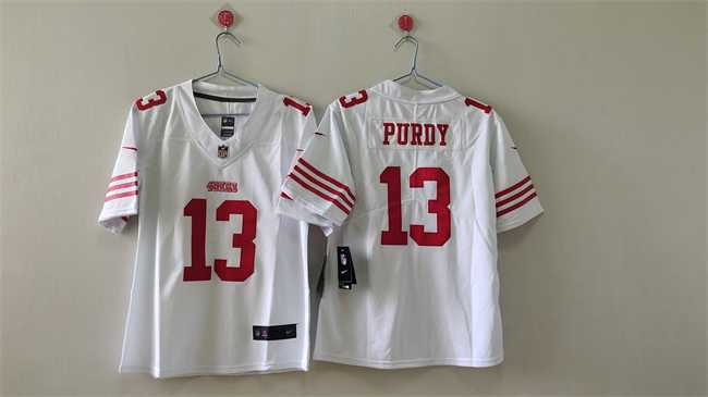 Women%27s San Francisco 49ers #13 Brock Purdy White Vapor Stitched Jersey